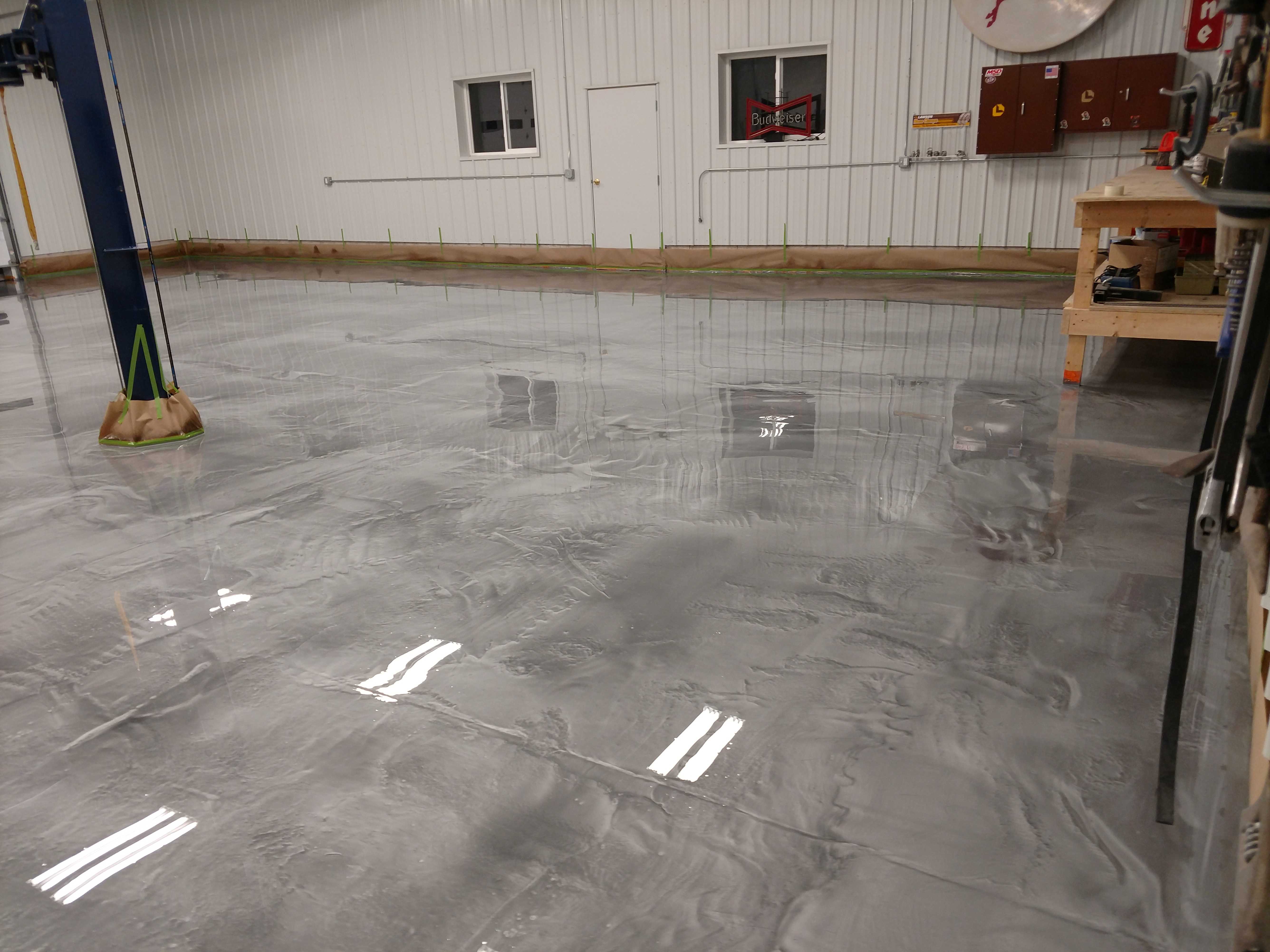 Silver Metallic Epoxy Floor System | Eco Advantage Painting